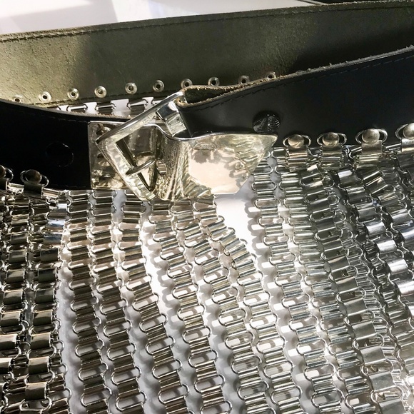 BELT. ARTIST HANDMADE. METAL. LEATHER. NEW. Small. - Picture 4 of 5